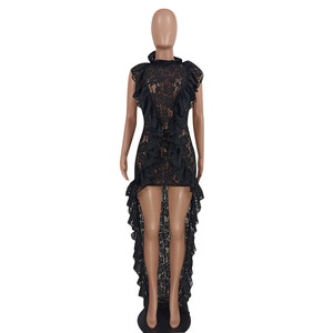 Abito da Sera Lungo con Orlo Irregolare Arricciato, Moda Dropshipping - Product Image 4