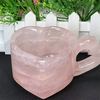 Taza de cuarzo rosa natural DIY cristal café CrystalTea taza de café de piedra
