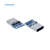 Connecteur Usb de type C à 14 broches avec fil de soudage pour carte PCB Type 14 p 3A Prise femelle Usb C à charge rapide