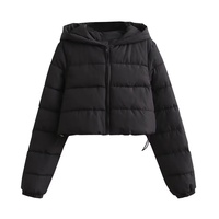 Nouvelle Collection Automne/Hiver 2025 – Doudoune Courte Urbaine Décontractée Unie à Capuche pour Femme, Style Européen et Américain, Modèle W055