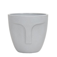 Tanaman Pot Bunga Resin, Gaya Nordic Mini Kreatif Bentuk Wajah Bulat Kualitas Tinggi
