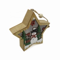 LED-Licht Weihnachts stern Form Party Dekorationen Urlaub liefert Holz Weihnachts baum Ornament