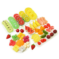 Faux tranches de fruits Tranches de citron Tranches de pastèque Tranches de cerise Décoration Photographie Accessoires de fruits Haute simulation PVC/Plastique Fruits