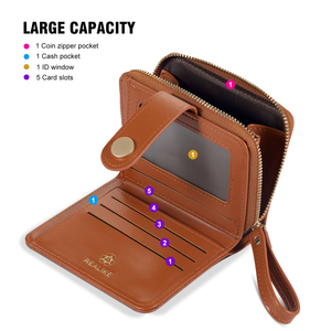 Cartera <span class=keywords><strong>de</strong></span> cuero delgada pequeña minimalista personalizada para hombres y mujeres 6 tarjetero y bolsillo para monedas <span class=keywords><strong>con</strong></span> ranura para efectivo - Product Image 3