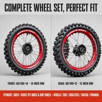 Nouvel ensemble de roues de moto en alliage d'aluminium professionnel 12/14 pouces 60/100-14 80/100-12