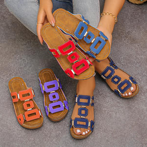 Sandalias de plataforma con punta abierta para mujer, suela gruesa, antideslizantes, de una sola tira, moda de verano y otoño W188 - Product Image 1