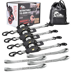 Correas de Amarre Retráctiles Automáticas Personalizables, Paquete de 4, 1"x10 pies, 1760 lb, Correas de Sujeción Retráctiles de Alta Resistencia para UTV y Motocicletas Todoterreno - Product Image 1