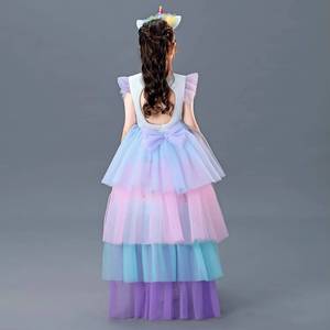 Robes de fête d'anniversaire pour filles MS Girl, robes en tulle tutu, costumes de princesse pour enfants, déguisement d'unicorn avec bandeau - Product Image 4