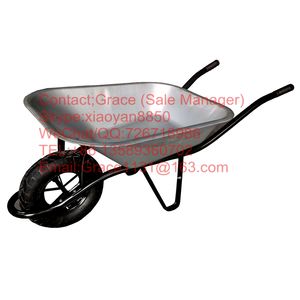 Precio barato 4,00-8 Carro de jardín de ruedas de aire WB6400 Bandeja galvanizada Carretilla de construcción Carretilla Cómodo Carro de carretilla - Product Image 1