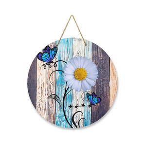 ป้ายไม้ติดผนังลายดอกเดซี่ผีเสื้อ ของตกแต่งบ้าน งานฝีมือชานตง GZ82 - Product Image 5