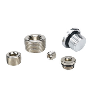 Conector de Acero Niquelado con Rosca G, Accesorios Neumáticos para Tuberías, Anillo de Sellado Ciego Hexagonal Interno - Product Image 1