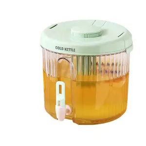 Große Kapazität 4L Kühlschrank Limonade Wasserkocher Obst Teekanne Desktop-Behälter mit Wasserhahn Cold Juice Drink Dispenser