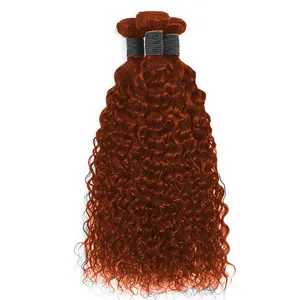 Pacote de cabelo brasileiro onda de água 350 cores laranja gengibre pacote trançado encaracolado cabelo comercial