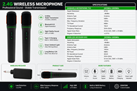 Microphone sans fil portable 2,4 G personnalisé avec Bluetooth 6.0 et batterie rechargeable Type-C pour haut-parleur karaoké