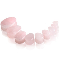 Plugs d'oreille en pierre précieuse naturelle en forme de goutte d'eau, dilatateurs d'oreille évasés, écarteurs d'oreille en pierre de cristal, bijoux de piercing pour modification corporelle