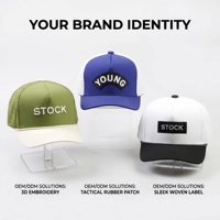 Casquette de baseball sportive imperméable à 5 panneaux avec logo personnalisé du fabricant, perforations découpées au laser, performance sportive, pour adultes