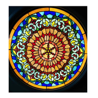 Vitrail personnalisé et porte Scenic Tree Design pour église et bâtiments