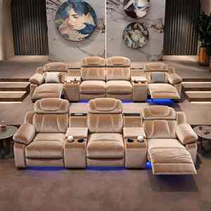 Canapé inclinable électrique de luxe, fournisseur chinois, canapé-lit inclinable électrique moderne en cuir pour home cinéma et salon - Product Image 1