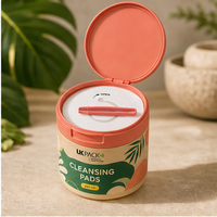 Pots en plastique PP pour gommage corporel avec couvercle à clapet, pince à épiler, cuillère, personnalisables, 250 ml, pour tonique facial, démaquillant, cotons démaquillants