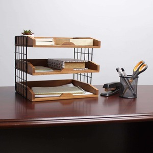 Plateau de rangement en bois massif pour courrier et lettres, idéal pour salon et table à manger - Vente chaude - Product Image 4