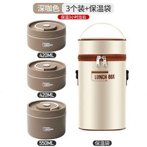 304 Stainless Steel Thermal Insulation Lunch Box Microwave Multi-layers Rotundity Food Grade Bento Lunch Box - Product Image 5