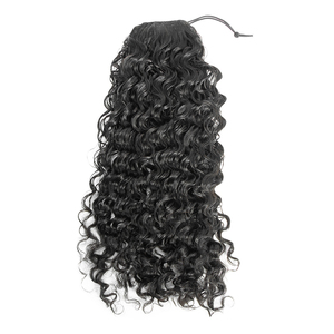 Extensions <span class=keywords><strong>de</strong></span> <span class=keywords><strong>queue</strong></span> <span class=keywords><strong>de</strong></span> <span class=keywords><strong>cheval</strong></span> à cordon <span class=keywords><strong>de</strong></span> serrage, nouvelle conception, <span class=keywords><strong>cheveux</strong></span> humains, vague profonde, <span class=keywords><strong>cheveux</strong></span> humains naturels bruts - Product Image 2