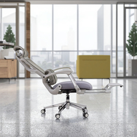 Chaise de bureau ergonomique moderne entièrement en maille, dossier réglable, hauteur du siège réglable, base en acier inoxydable - Direct usine, garantie 2 ans