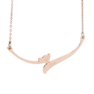 Collier en or rose avec motif de renard, pendentif d'amour gravé, à porter au quotidien, cadeau pour femme - Product Image 2