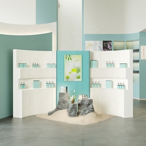 Rak Partisi Lipat Dinding Sarang Lebah Kertas Kraft Modular, Pembatas Ruangan Portabel untuk Toko Buku dan Pameran - Product Image 2