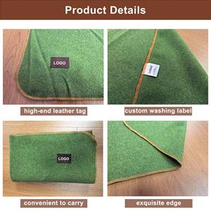 高品質のウール織り毛布、卸売カスタム、柔らかく暖かいウールスローブランケット、キャンプ、アウトドア、スポーツイベント用 - Product Image 3