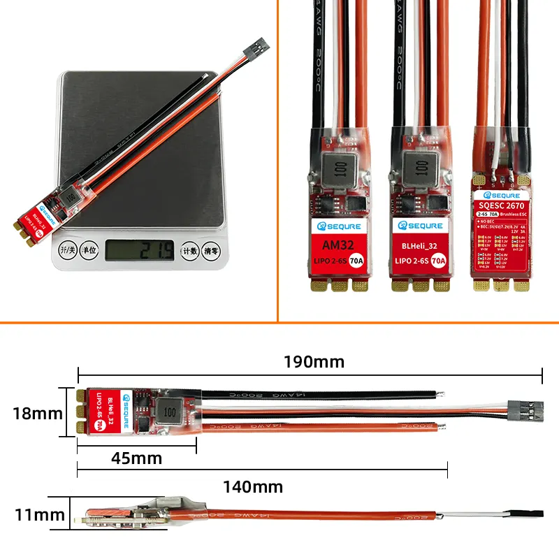 جهاز التحكم في السرعة الإلكتروني دون فرشاة طراز SEQURE 2S 3S 4S 5S 6S ESC ESC AM32 70 أمبير للسيارات المتحركة والزواحق والقوارب المتحركة نموذج لعبة للبالغين بجهاز تحكم عن بعد