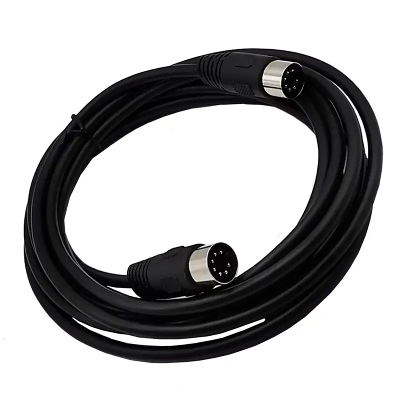 Kabel Midi Din 7 Pin, kabel antarmuka kontroler Male ke Male 7PIN DIN 1M 1.5M 3M