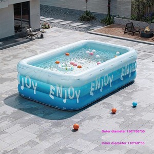 Piscine gonflable en PVC épaissi, grande, pour intérieur et extérieur, à gonflage rapide, capacité de charge de 300 kg, pour adultes, enfants et familles - Product Image 6
