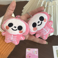 Mini figurine squelette d'Halloween super mignonne en 3D, jouet poupée anime kawaii, porte-clés en peluche douce