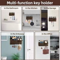 Étagère murale multifonctionnelle en bois massif non pliable - Boîte à un seul niveau pour le salon, pour courrier, clés et petits objets