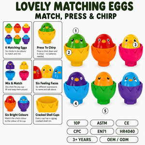 Juego de 6 Huevos de Colores para Clasificar por Forma y Color, Juguete Educativo, Regalo de Pascua para Niños Pequeños, Niños y Niñas en Edad Preescolar - Product Image 3