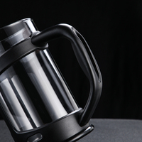 Presse à café manuelle portable résistante à la chaleur 350/800 ml avec piston, personnalisable avec logo, pour café, cuisine, restaurant, maison