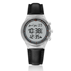 2024 islámico Digital resistente <span class=keywords><strong>al</strong></span> agua reloj inteligente musulmán Azan oración reloj Auto Qibla brújula <span class=keywords><strong>Al</strong></span> <span class=keywords><strong>Fajar</strong></span> reloj deportivo banda de cuero - Product Image 2