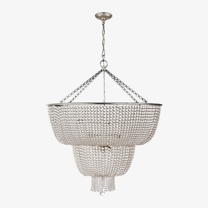 Amerikan klasik BOHEMIA Modern ahşap sanat İskandinav tavan aydınlatma avize beyaz ahşap boncuk tasarım oturma kolye ışıkları için - Product Image 2