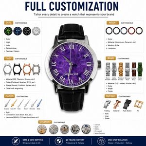 Reloj de Vestir Mecánico Automático con Esfera Personalizada OEM, Movimiento Miyota 9039, Esfera de Piedra Natural, Charoita, <span class=keywords><strong>Mica</strong></span>, Jadeíta, Mármol - Product Image 2