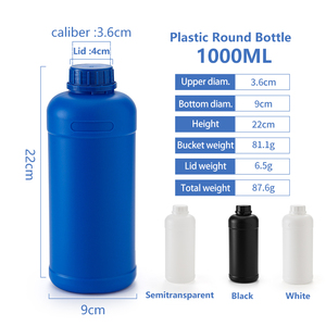 Nhà Máy bán hàng trực tiếp 1 lít 1000ml trắng đen xanh mờ HDPE nhựa 1lt chai - Product Image 6