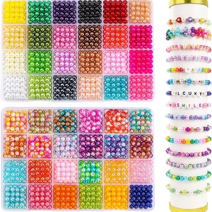 6Mm Abs Dyed Pearls 48 Colors 2400 Pieces Loose <b>Beads</b> For Diy Bracelet Necklace Making Jewelry Supplies - Product Image 1