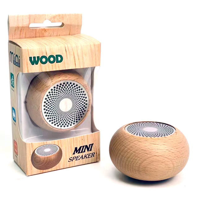 Redwingy Cheap Promotional Wireless Bamboo bluetooth Speaker Custom logo Mini Retro bluetooth Speaker Smallest Portable Speakers