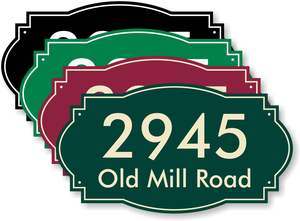 Custom <strong>House</strong> Address Sign - Personalize <strong>House</strong> Number/Street <strong>Name</strong>, 8"x12" Rectangular <strong>Plaque</strong> <strong>for</strong> <strong>Outside</strong> - Product Image 4