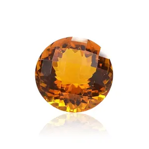 Usine chinoise, échiquier de couleur jaune de forme ronde, pierre précieuse en verre à facettes - Product Image 1