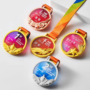 Nueva Medalla de Oro de Cristal Artificial y Metal, Hecha a Medida, para Deportes, Baile, Canto, Competición, Campeón, con Caja de Regalo Grabada - Product Image 2