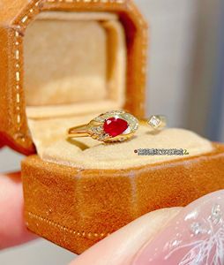 Xinfly 18K Gold <b>Snake</b> Head <b>Ring</b> Natural Diamonds Super Beautiful Ruby Classic Jewelry Wedding Gift Party Anniversary Engagement - Product Image 3