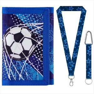Set regalo natalizio <span class=keywords><strong>Serie</strong></span> calcio per adolescenti Portafoglio con cordino Set per tifo e festeggiamento a tema calcio - Product Image 1