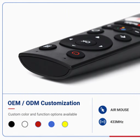 Clavier en plastique silicone personnalisable OEM, télécommande vocale BT noire à 14 boutons pour Android TV Box, garantie 12 mois