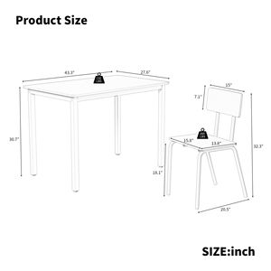 Juego de mesa de comedor de 5 piezas DB Modern, mesa de cocina de MDF con marco de metal de 43 "y 4 sillas para el comedor del hogar - Product Image 4